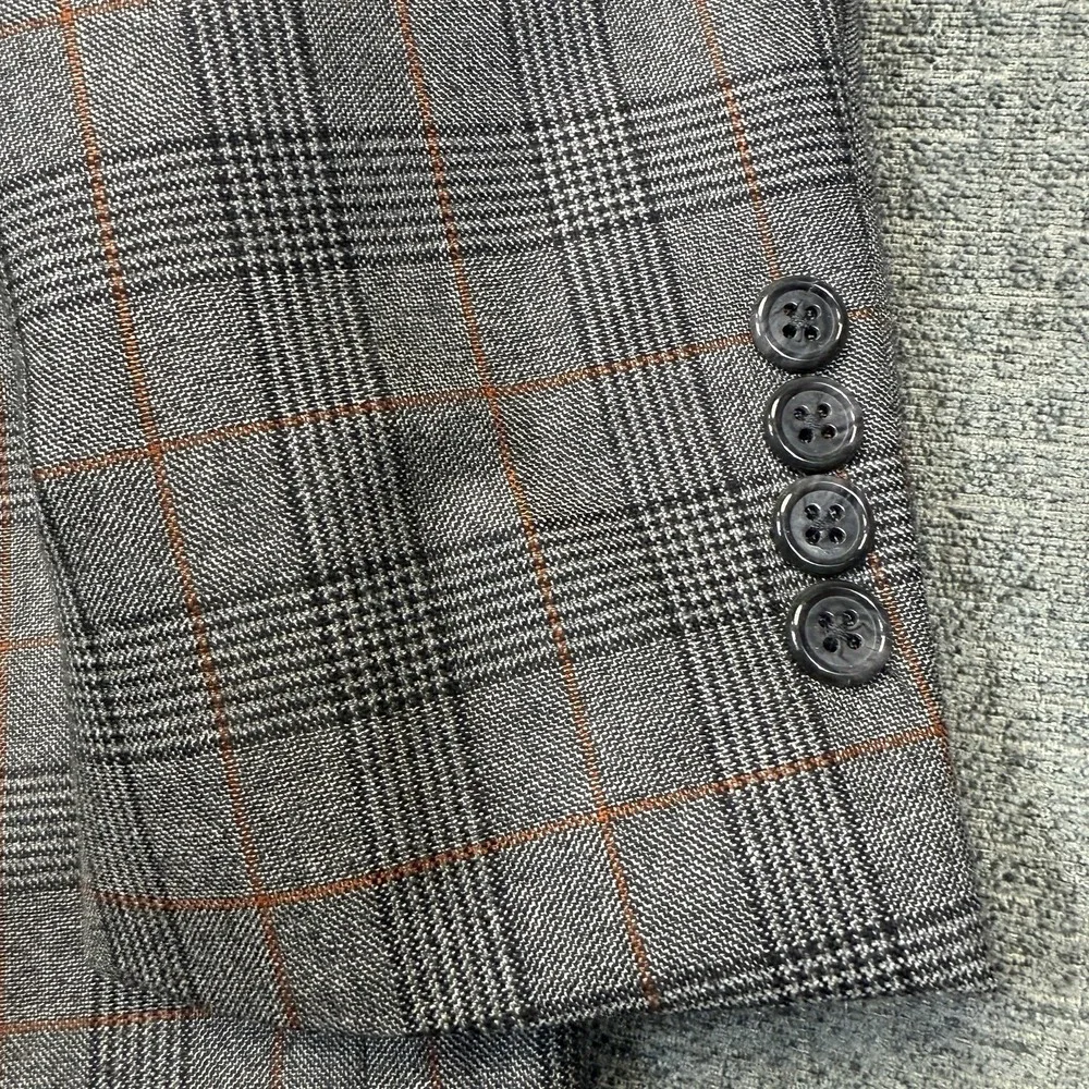 Todd‎ Snyder Sport Coat Blazer Men's 42L Gray Mayfair Fit Plaid Wool Italy
